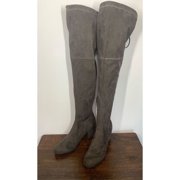 Unisa Women's Suede Block Heel Over The Knee Riding Boots Brown Size 10M - Picture 1 of 9